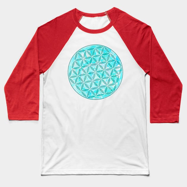 Flower of Life Sacred Geometry Baseball T-Shirt by Heartsake